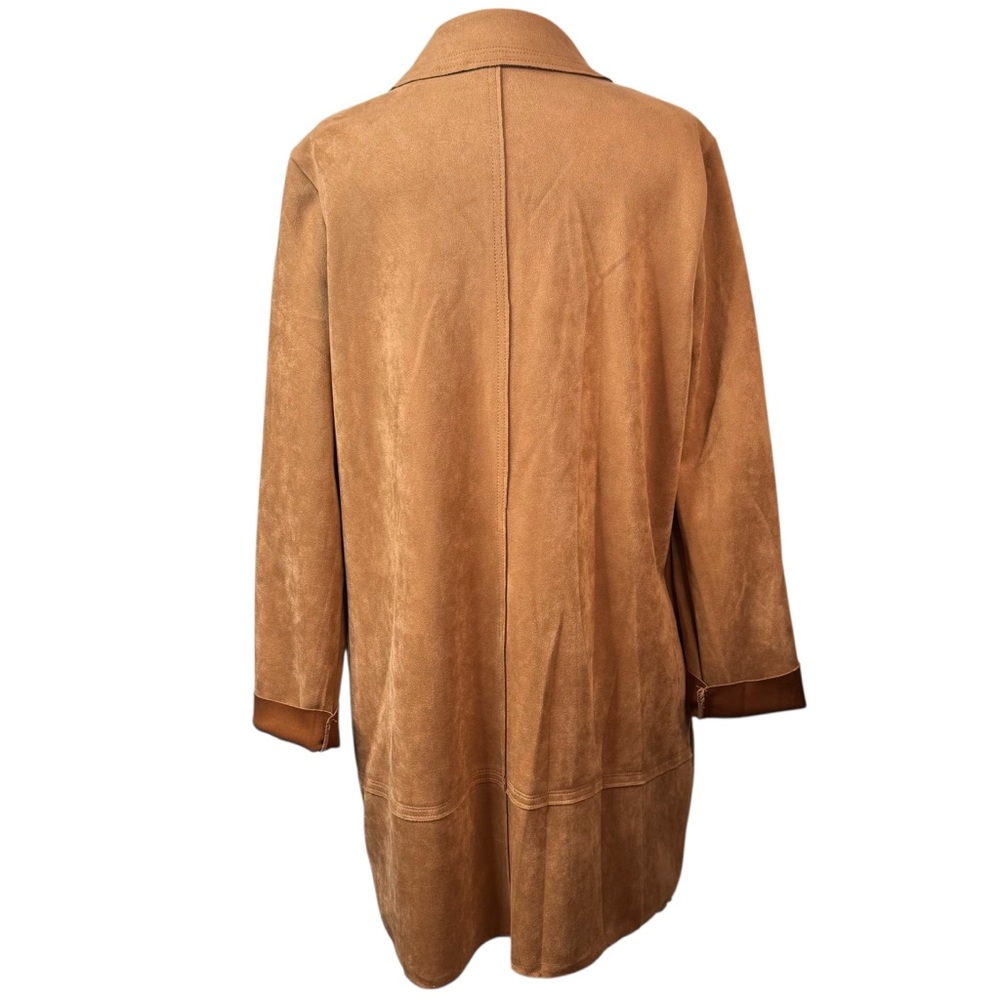 Philosophy Republic Clothing Camel Faux Suede Duster Coat NWOT L - Picture 9 of 12